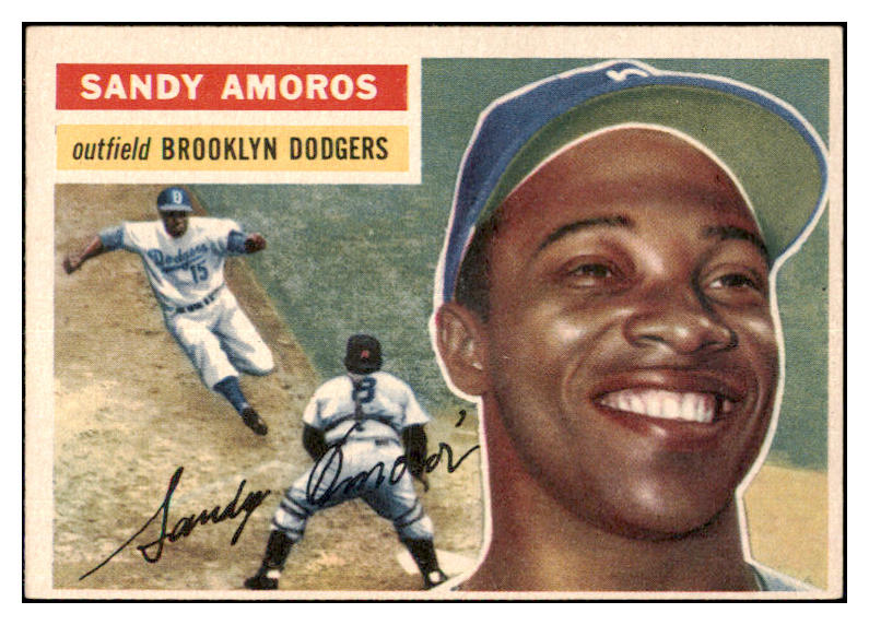 1956 Topps Baseball #042 Sandy Amoros Dodgers EX White 480352