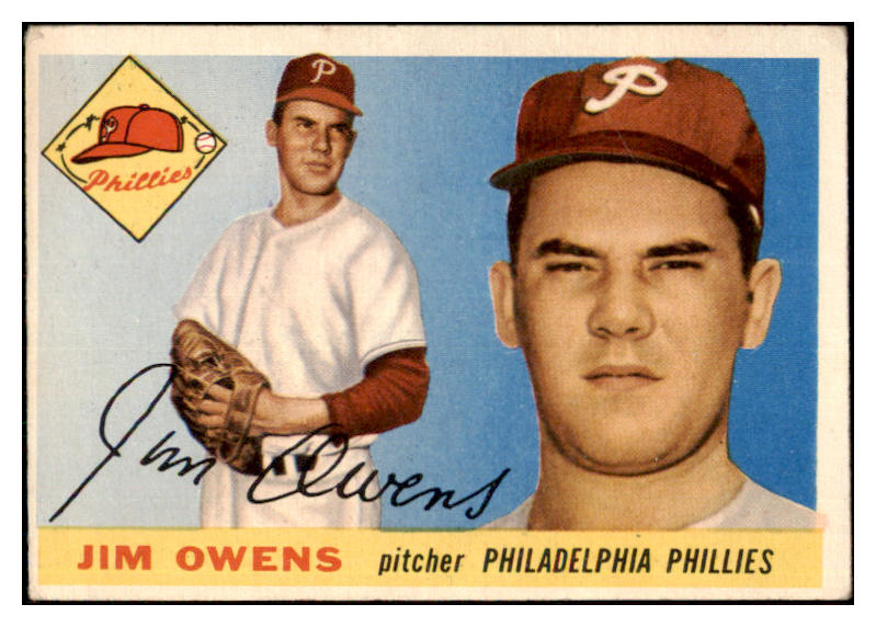 1955 Topps Baseball #202 Jim Owens Phillies VG-EX 480377