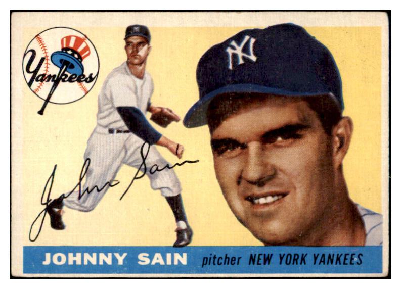 1955 Topps Baseball #193 Johnny Sain Yankees VG-EX 480384