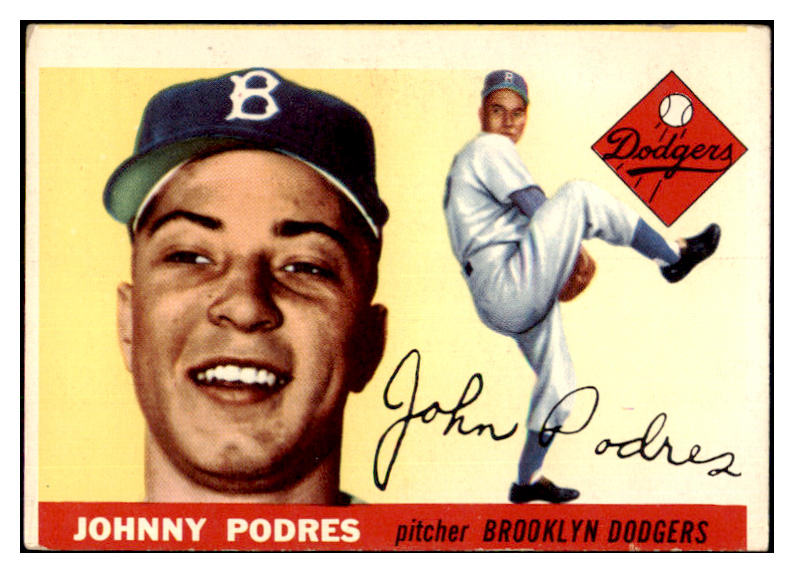 1955 Topps Baseball #025 Johnny Podres Dodgers VG-EX 480386