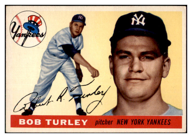 1955 Topps Baseball #038 Bob Turley Yankees EX 480414
