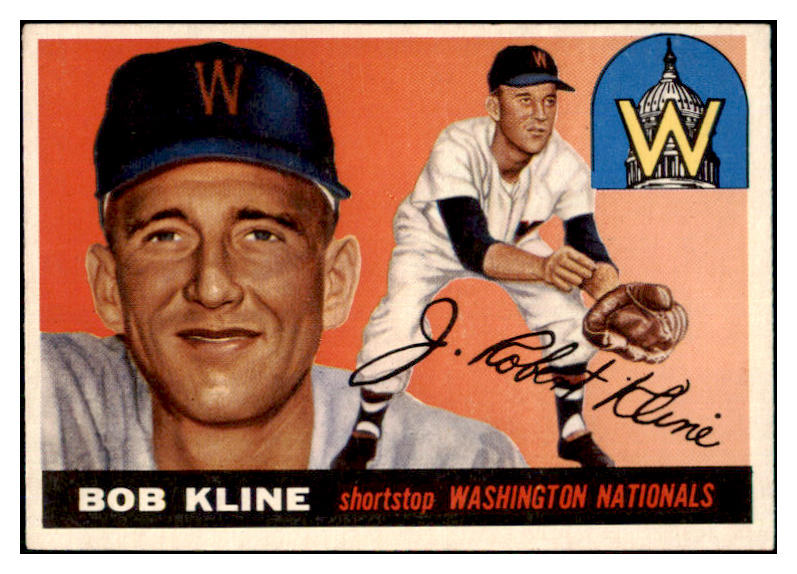 1955 Topps Baseball #173 Bob Kline Senators EX-MT 480456