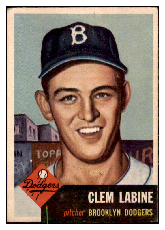 1953 Topps Baseball #014 Clem Labine Dodgers VG-EX 480489