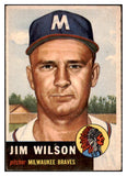 1953 Topps Baseball #208 Jim Wilson Braves VG 480519