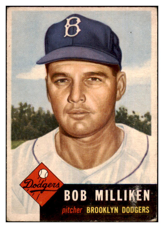 1953 Topps Baseball #221 Bob Milliken Dodgers VG 480524