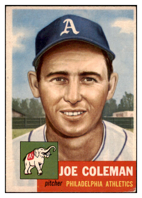 1953 Topps Baseball #279 Joe Coleman A's VG-EX 480530
