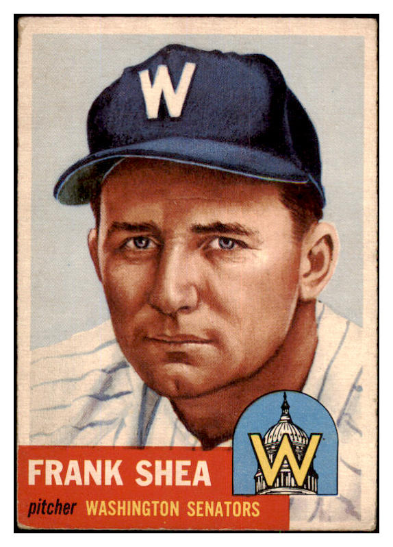 1953 Topps Baseball #164 Frank Shea Senators VG-EX 480535