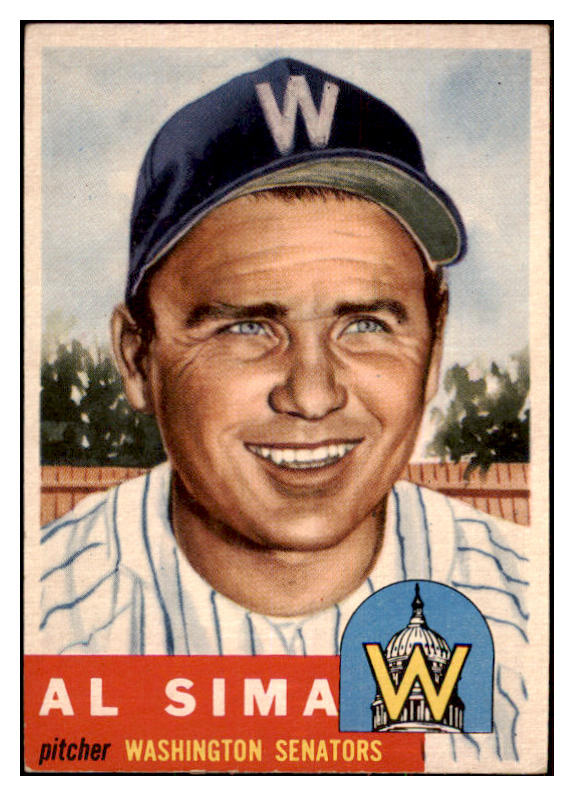 1953 Topps Baseball #241 Al Sima Senators EX 480572