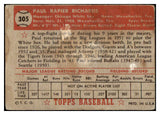 1952 Topps Baseball #305 Paul Richards White Sox GD-VG 480614