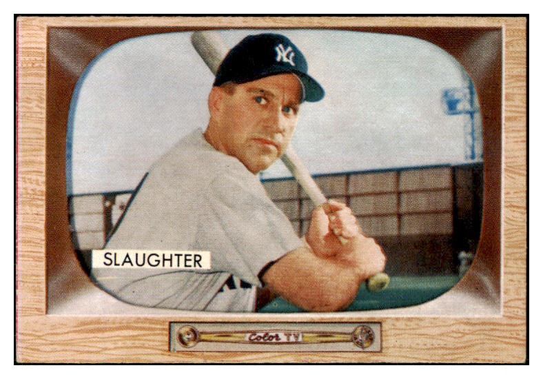 1955 Bowman Baseball #060 Enos Slaughter Yankees EX-MT 480649