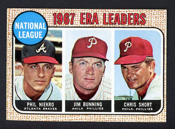 1968 Topps Baseball #007 N.L. ERA Leaders Niekro EX 480664
