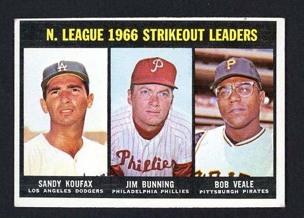 1967 Topps Baseball #238 N.L. Strike Out Leaders Sandy Koufax VG-EX 480939