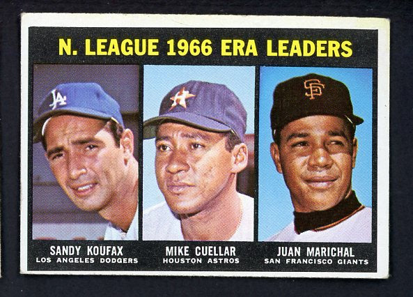 1967 Topps Baseball #234 N.L. ERA Leaders Sandy Koufax VG-EX 480972