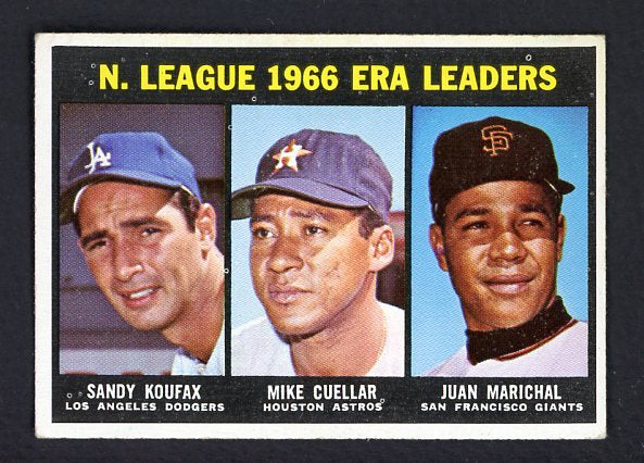 1967 Topps Baseball #234 N.L. ERA Leaders Sandy Koufax VG-EX 480973