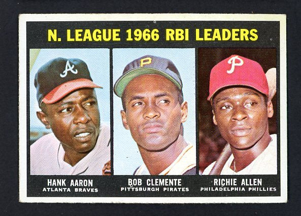 1967 Topps Baseball #242 N.L. RBI Leaders Aaron Clemente VG-EX 480997