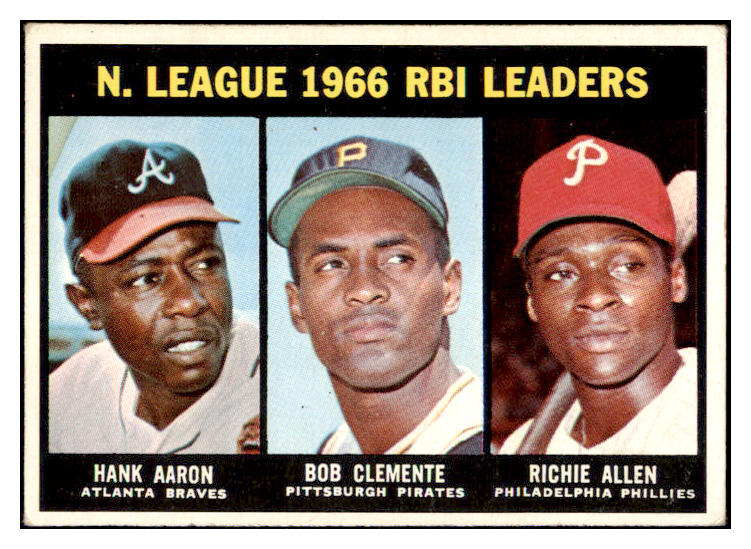 1967 Topps Baseball #242 N.L. RBI Leaders Aaron Clemente VG-EX 480998