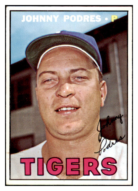 1967 Topps Baseball #284 Johnny Podres Tigers EX 481072