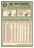 1967 Topps Baseball #166 Eddie Mathews Astros EX 481154