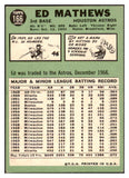 1967 Topps Baseball #166 Eddie Mathews Astros EX