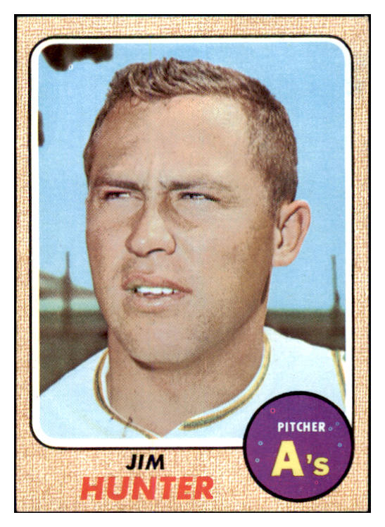 1968 Topps Baseball #385 Catfish Hunter A's EX 481164