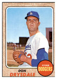 1968 Topps Baseball #145 Don Drysdale Dodgers VG-EX 481219