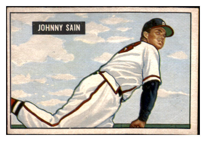 1951 Bowman Baseball #314 Johnny Sain Braves EX-MT 481244