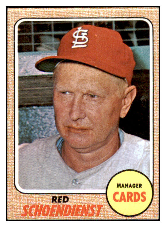 1968 Topps Baseball #294 Red Schoendienst Cardinals EX 481400