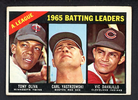 1966 Topps Baseball #216 A.L. Batting Leaders Yastrzemski VG-EX 481542
