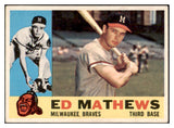 1960 Topps Baseball #420 Eddie Mathews Braves EX-MT 481552