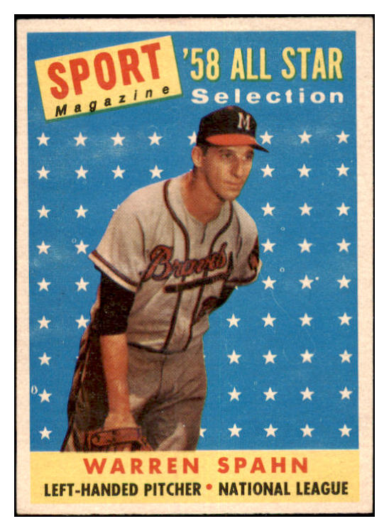 1958 Topps Baseball #494 Warren Spahn A.S. Braves NR-MT 481558