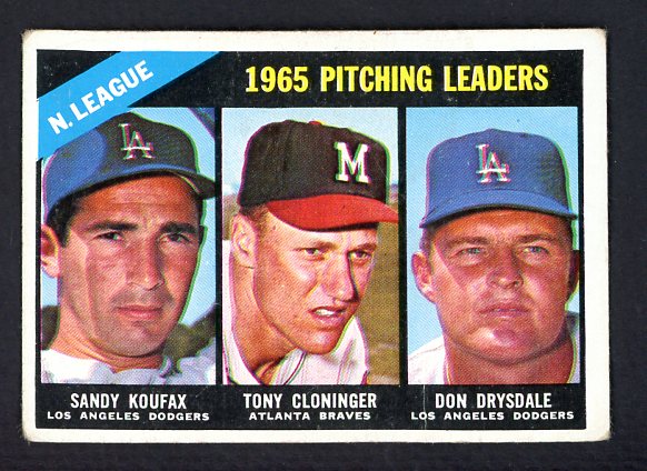 1966 Topps Baseball #223 N.L. Win Leaders Sandy Koufax VG-EX 481577