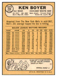 1968 Topps Baseball #259 Ken Boyer White Sox EX 481594