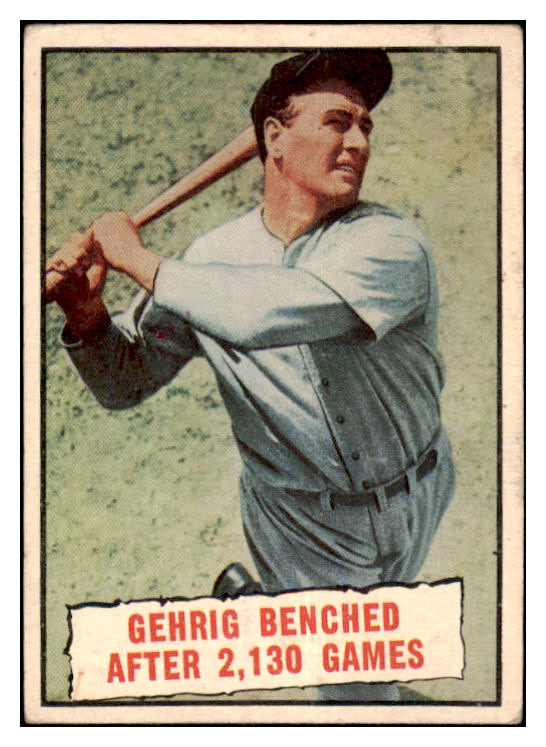 1961 Topps Baseball #405 Lou Gehrig Yankees VG 481655