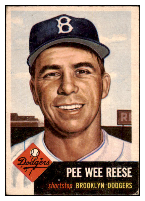 1953 Topps Baseball #076 Pee Wee Reese Dodgers VG-EX 481754