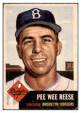 1953 Topps Baseball #076 Pee Wee Reese Dodgers VG-EX 481754