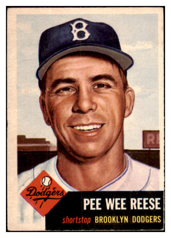 1953 Topps Baseball #076 Pee Wee Reese Dodgers VG-EX 481791