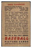 1951 Bowman Baseball #058 Enos Slaughter Cardinals VG-EX 481857
