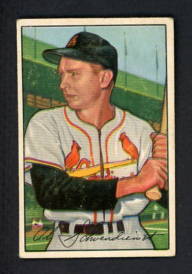 1952 Bowman Baseball #030 Red Schoendienst Cardinals Good back scuff 481868