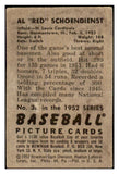 1952 Bowman Baseball #030 Red Schoendienst Cardinals Good back scuff 481868