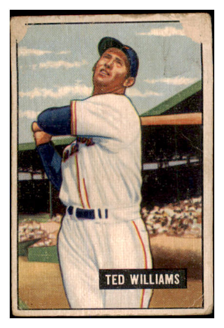 1951 Bowman Baseball #165 Ted Williams Red Sox PR-FR 481878