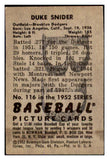 1952 Bowman Baseball #116 Duke Snider Dodgers Good ink back 481883