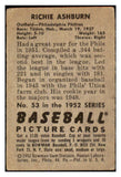 1952 Bowman Baseball #053 Richie Ashburn Phillies VG-EX 481887