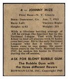 1948 Bowman Baseball #004 Johnny Mize Giants VG-EX 481917