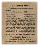 1948 Bowman Baseball #003 Ralph Kiner Pirates VG-EX 481919