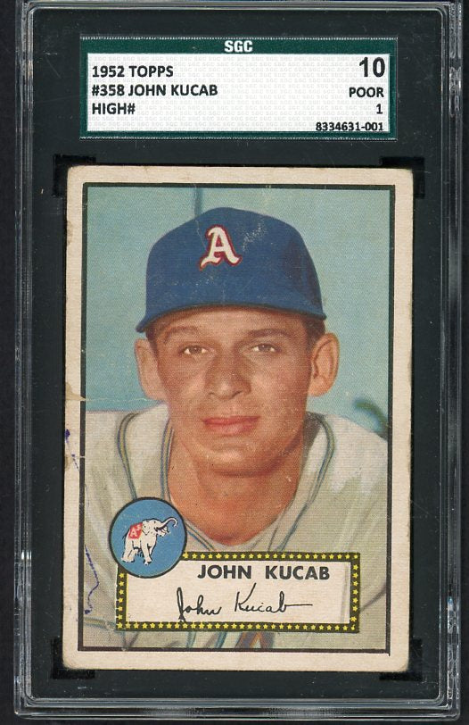 1952 Topps Baseball #358 John Kucab A's SGC 10 PR 482046
