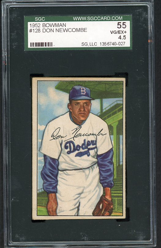 1952 Bowman Baseball #128 Don Newcombe Dodgers SGC 55 VG-EX+ 482047