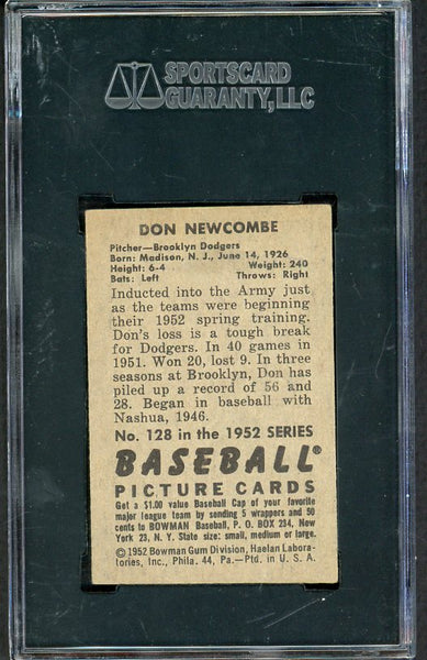 1952 Bowman Baseball #128 Don Newcombe Dodgers SGC 4.5 VG-EX+ 482047