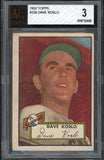 1952 Topps Baseball #336 Dave Koslo Giants BVG 3 VG 482062