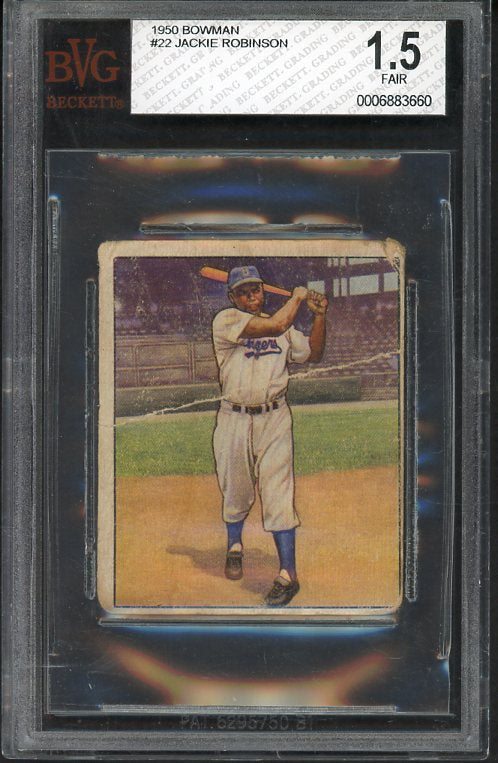 1950 Bowman Baseball #022 Jackie Robinson Dodgers BVG 1.5 FR 482064