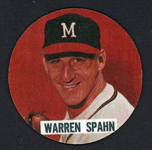 1961 Chemstrand Patches Warren Spahn Braves NR-MT 482115